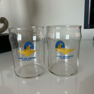 Naval Air Station Pensacola Set 2 Vintage Glasses